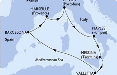 Cruise from Italy