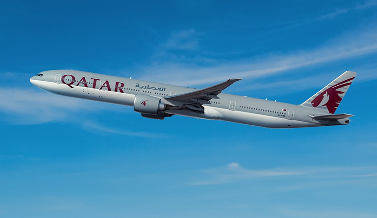 Aeroplane flying to Doha